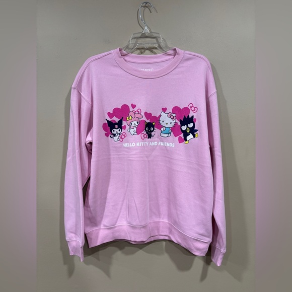 Hello Kitty Sweaters - Hello Kitty and Friends By Sanrio Sweatshirt Women’s Pink Embroidered Size L
